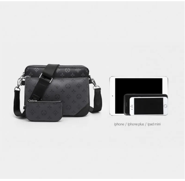Handbags Men Leather TRIO Messenger Bag Make up Designer Handbag s designers Mens Shoulder Bags