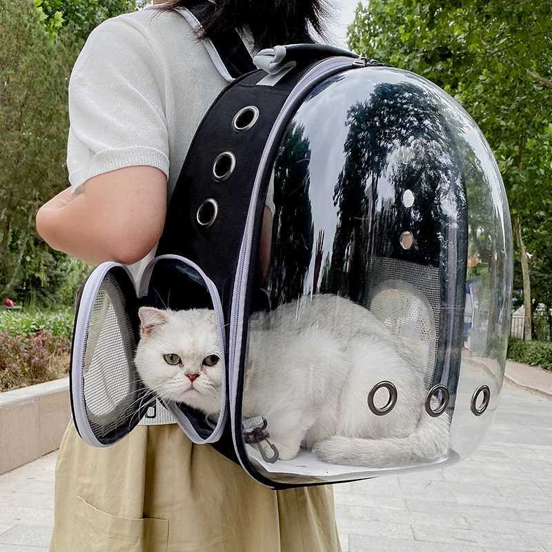 Travel Transparent Pet Cat Carrier Bag Outdoor portable Backpack for Cats Small Dogs Breathable Cat Carrying Bag Pet SuppliesXJ250113