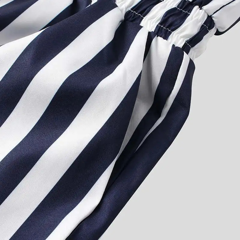 Mens Striped Rompers Suit Fashion Casual Playsuit Short Sleeve Button Shorts Jumpsuit Drawstring Streetwear 1 Piece 2024 y250110