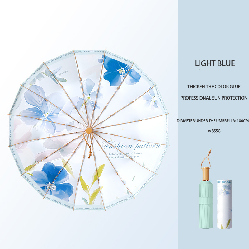 Elegant UV Shielding Parasol for Women - Large Size, Lightweight Folding Design