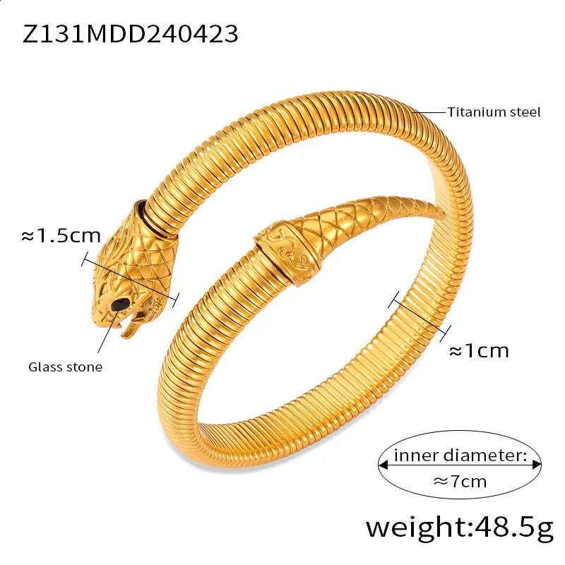 Fashion stainless steel snake bracelet womens retro green eye bracelet jewelry wholesale 250109