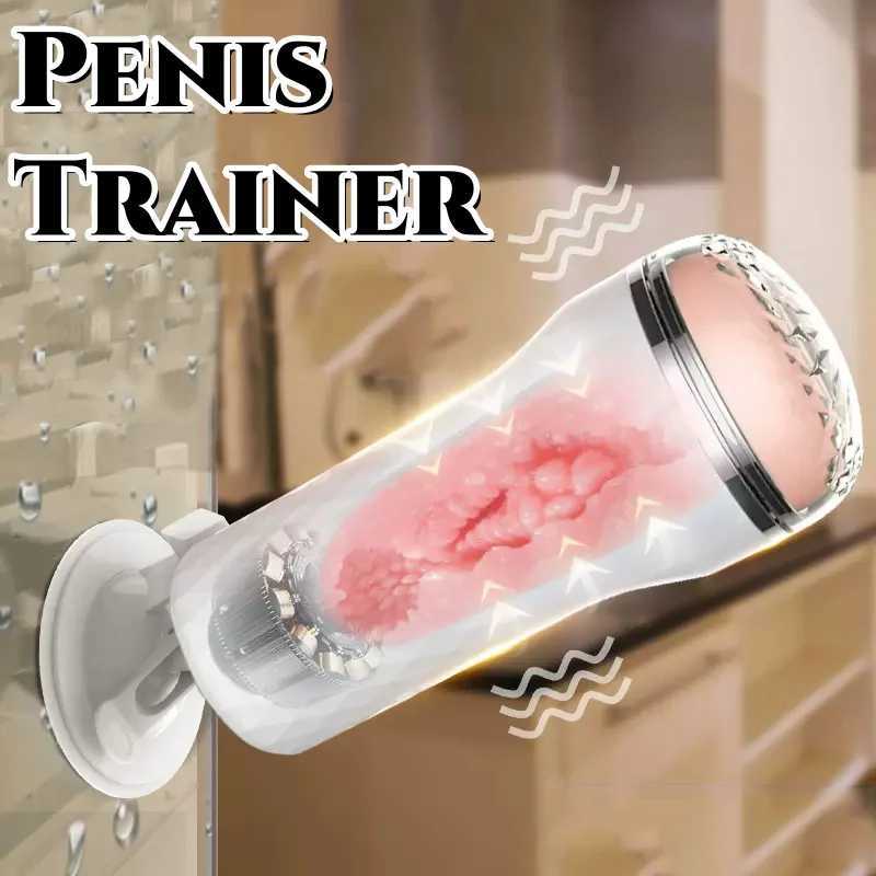Male Penis Masturbator Suction Cup Mens Masturbation Cup Simulation Texture Delayed Ejaculation Adult Sex Toy For MenW250114