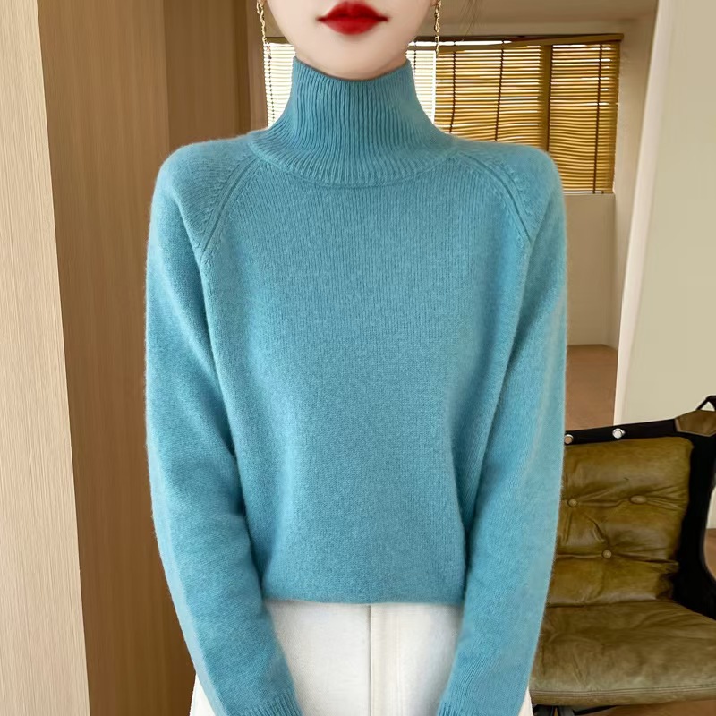 Turtleneck Cashmere sweater women winter jumpers knit female long sleeve thick loose pullover