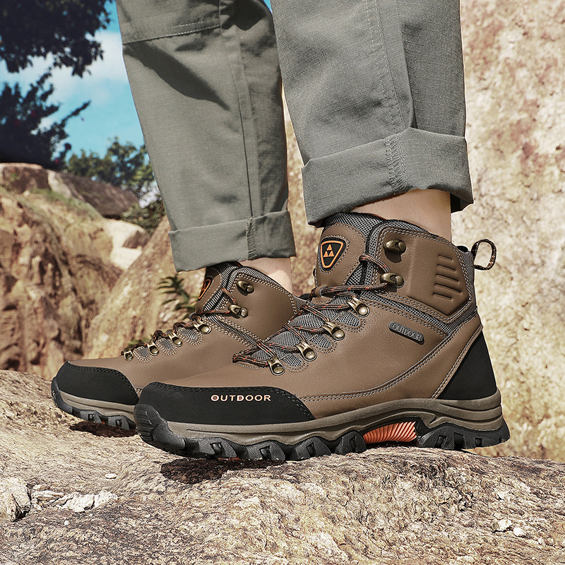 Leather Platform Sneakers for Mens Winter Rubber Hiking Ankle Boots Designer Work Safety Man Shoes 39-47