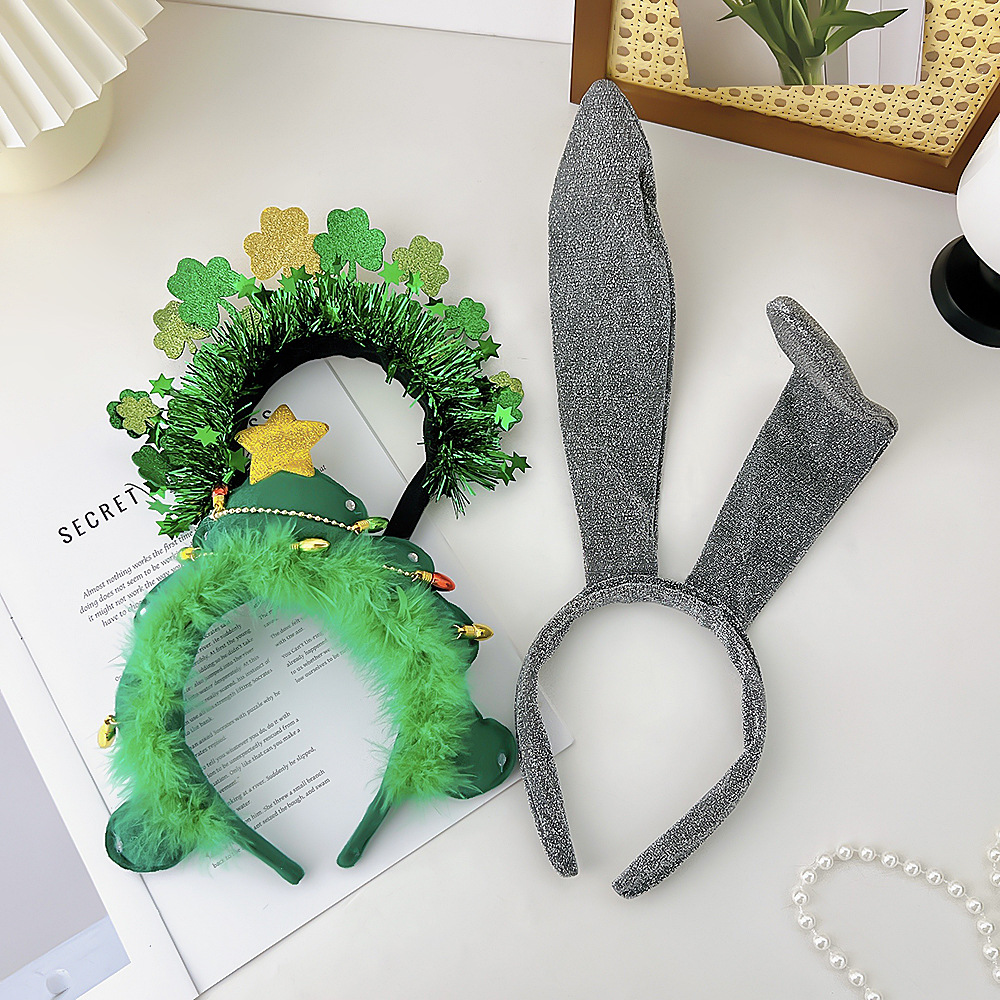 Soft and Stylish Plush Cat and Rabbit Ear Combination Hairband for Women Perfect for Halloween and Christmas