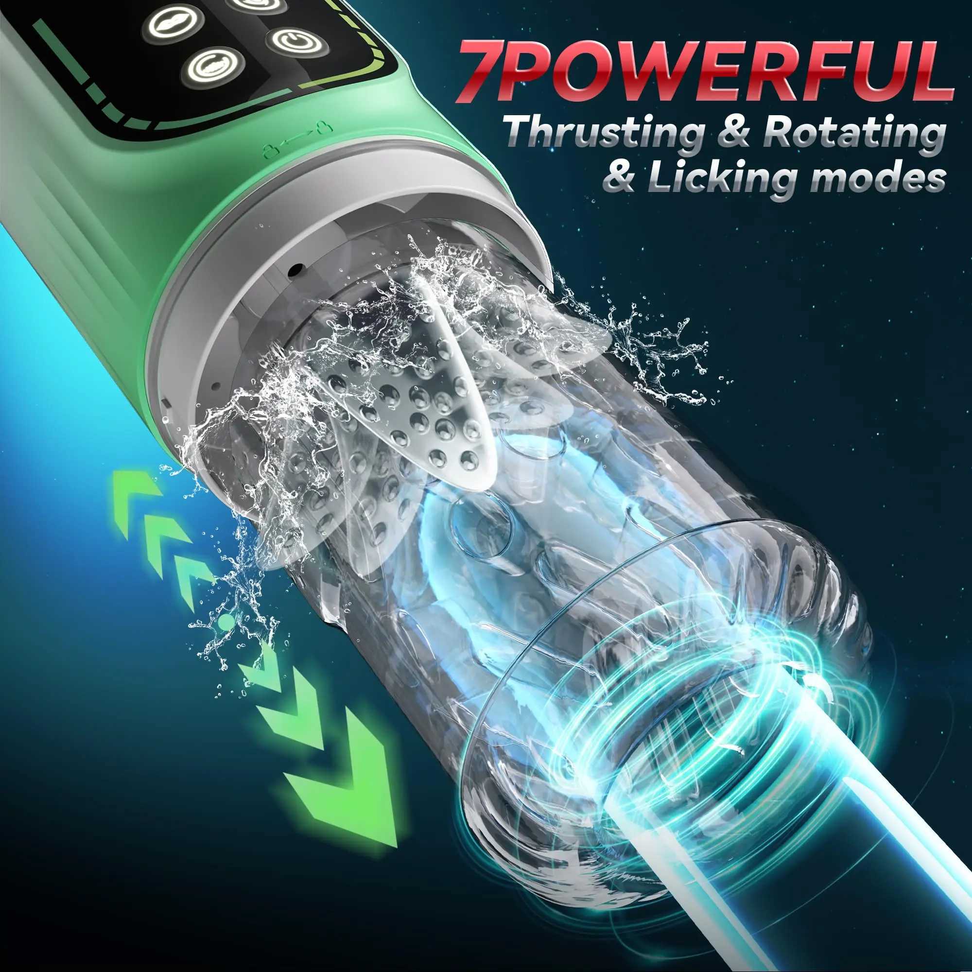 4in1 LCD Automatic Male Masturbator Thrusting Rotating Sucking Masturbation Cup Blowjob Penis Pump Pocket Pussy Sex Toys for Men W250618