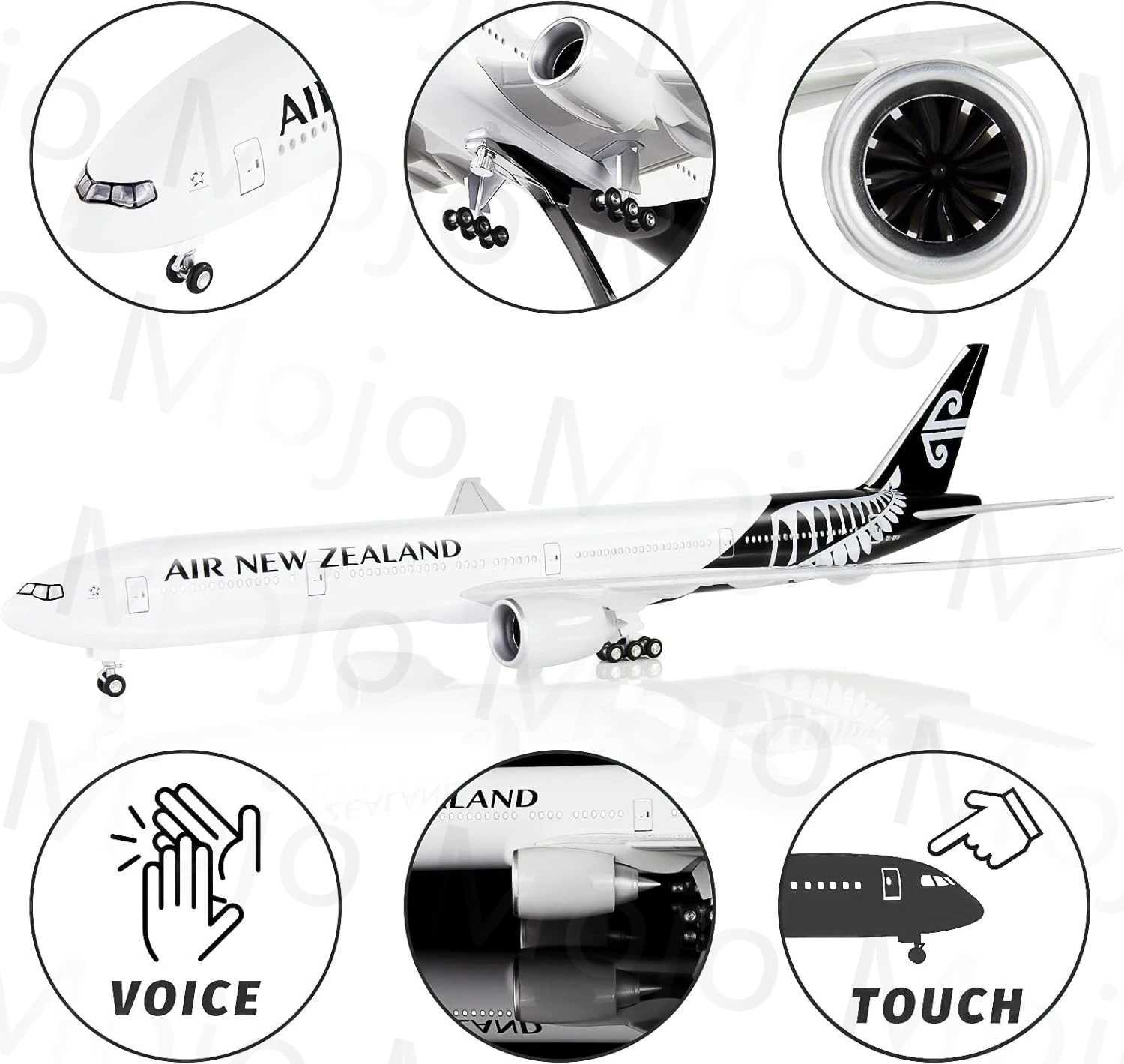 1 157 Scale 47cm Large 777 Model Airplane New Zealand Boeing B777 Plane Models Diecast Airplanes with LED Light for Collection X250114