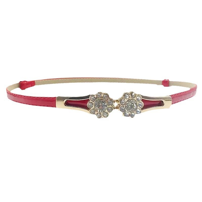 Hundreds of dress with shirt tide simple fashion buckle thin belt decorated with candy-colored patent leather women's models belt