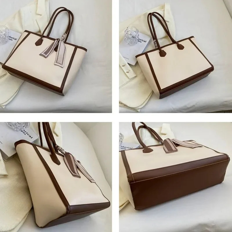 Large Capacity Package Women Fashion High Quality Bag Versatile Student One Shoulder Pu Tote Bags Shopping Bag 250102