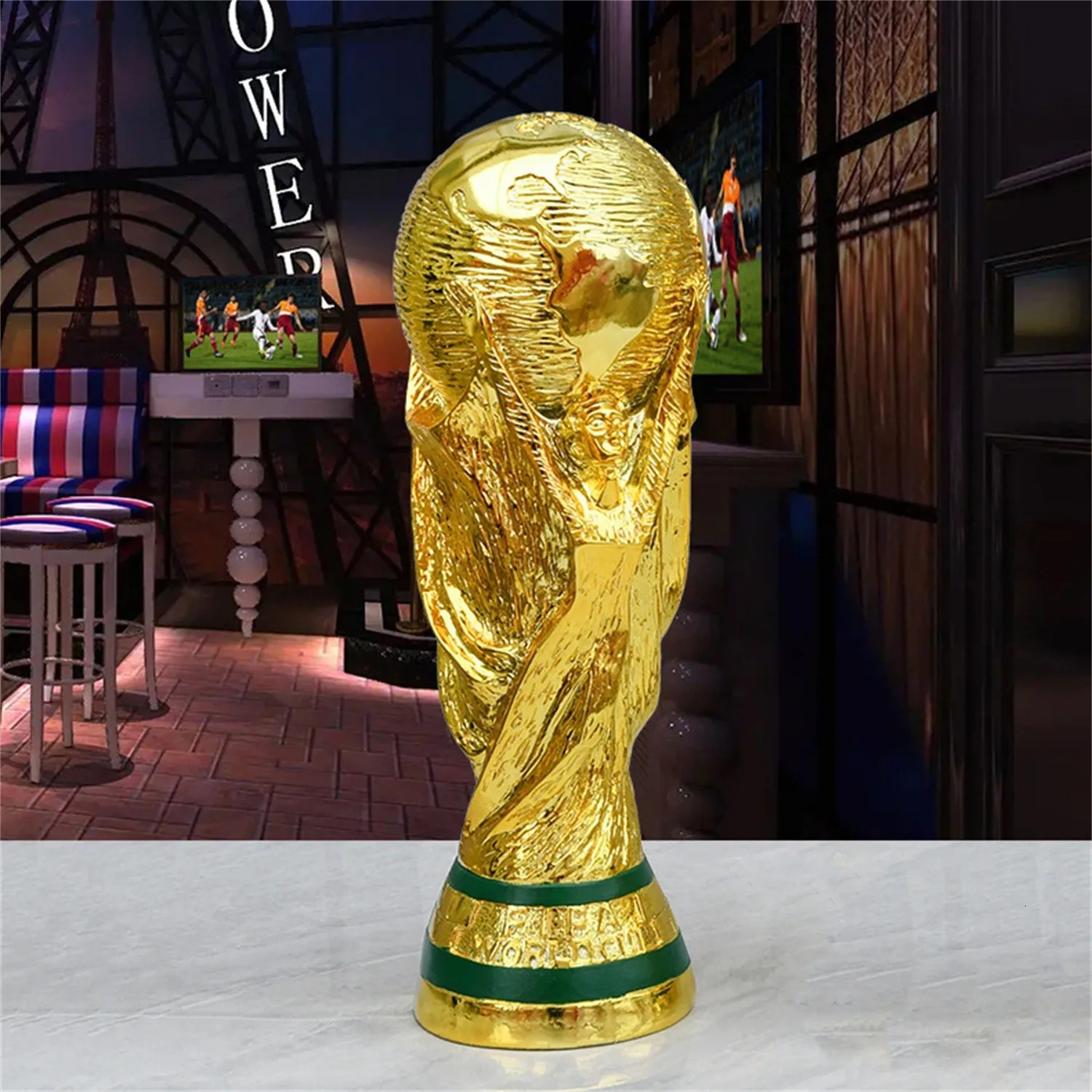 2024 Golden Resin Football Trophy Soccer Trophies Resin Ornament Football Fan Gift Home Decoration Craft 250113