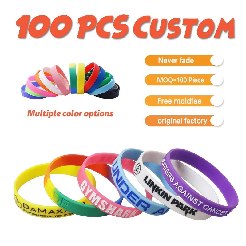 100pcs/50pcs Custom Wristband ID SOS Customizable Bracelets Engraved Debossed technology Sport Personalized Basketball Bands 250107