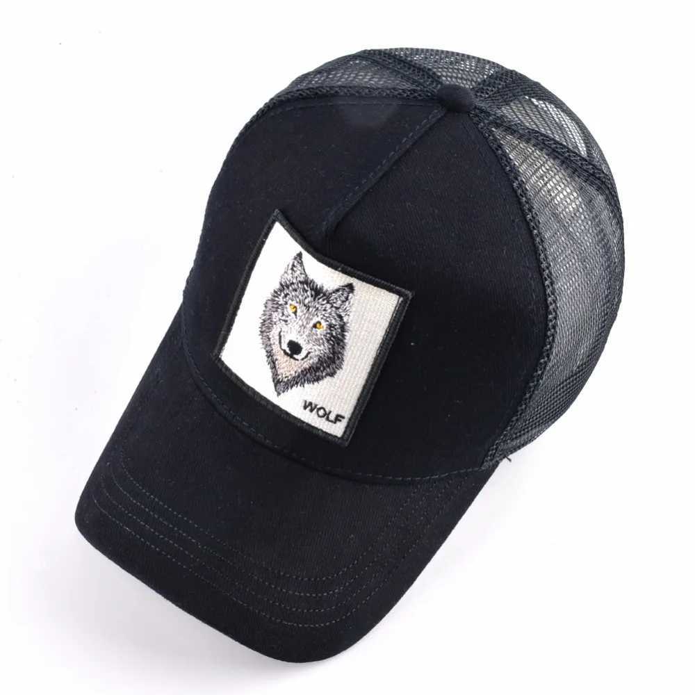 K Snap Trucker Mens Breathab Mesh Baseball s For Women Outdoor Casual Baseball Hat With Wolf broidery Patch W250114