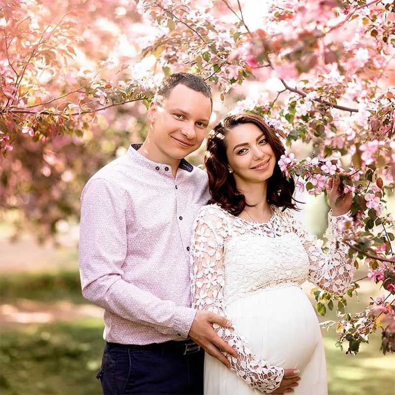 Lace hollow maternity dress photo conversation elegant maternity dress baby shower long sleeved maternity dress photo W250113