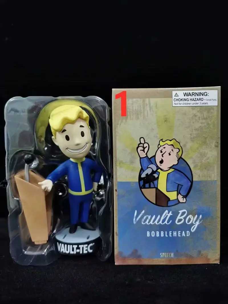 New 4 Vault Boy 3 Generation 7 Shaking Anime Action Figure Statue Model Room Ornament Toys Kids Marriage Fall Free shipping