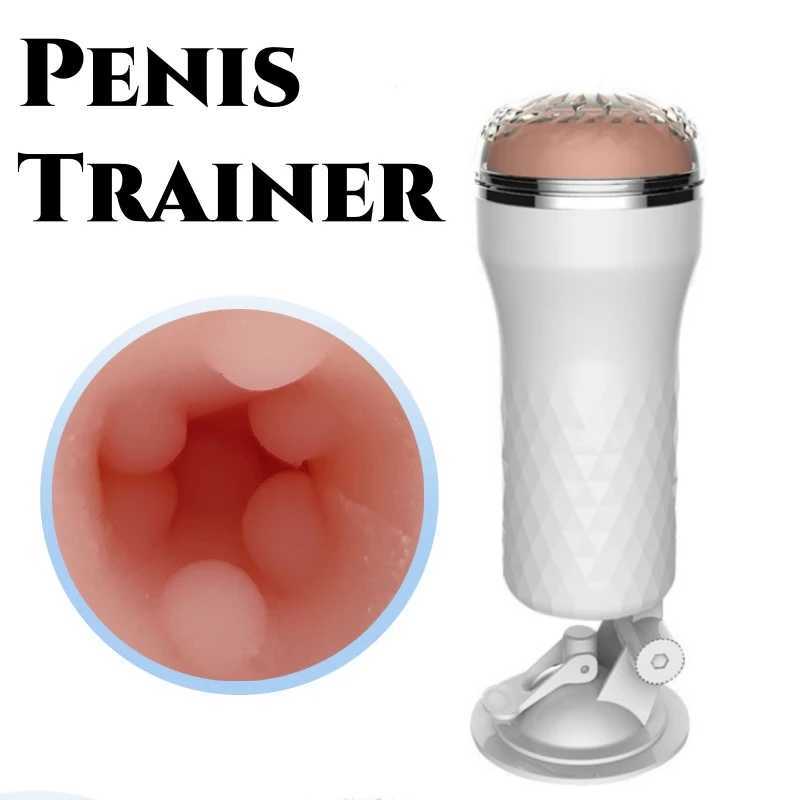 Male Penis Masturbator Suction Cup Mens Masturbation Cup Simulation Texture Delayed Ejaculation Adult Sex Toy For MenW250114