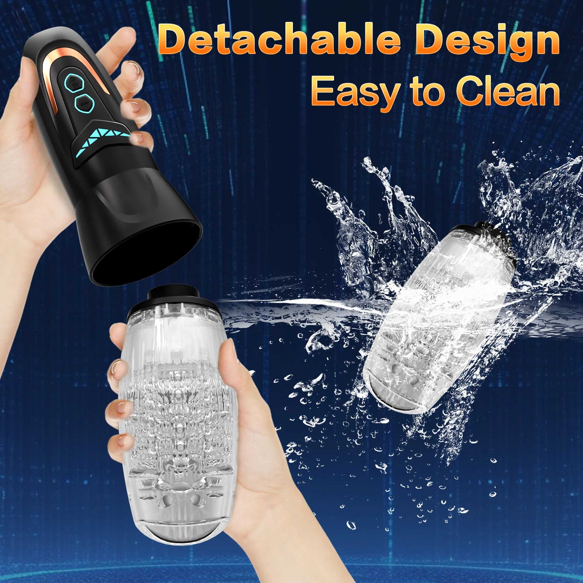Automatic Rotation Male Masturbators Cup Blowjob Sex Mane Pocket Pussy Penis Massager Glans Adult Sex Toys for ManW250114
