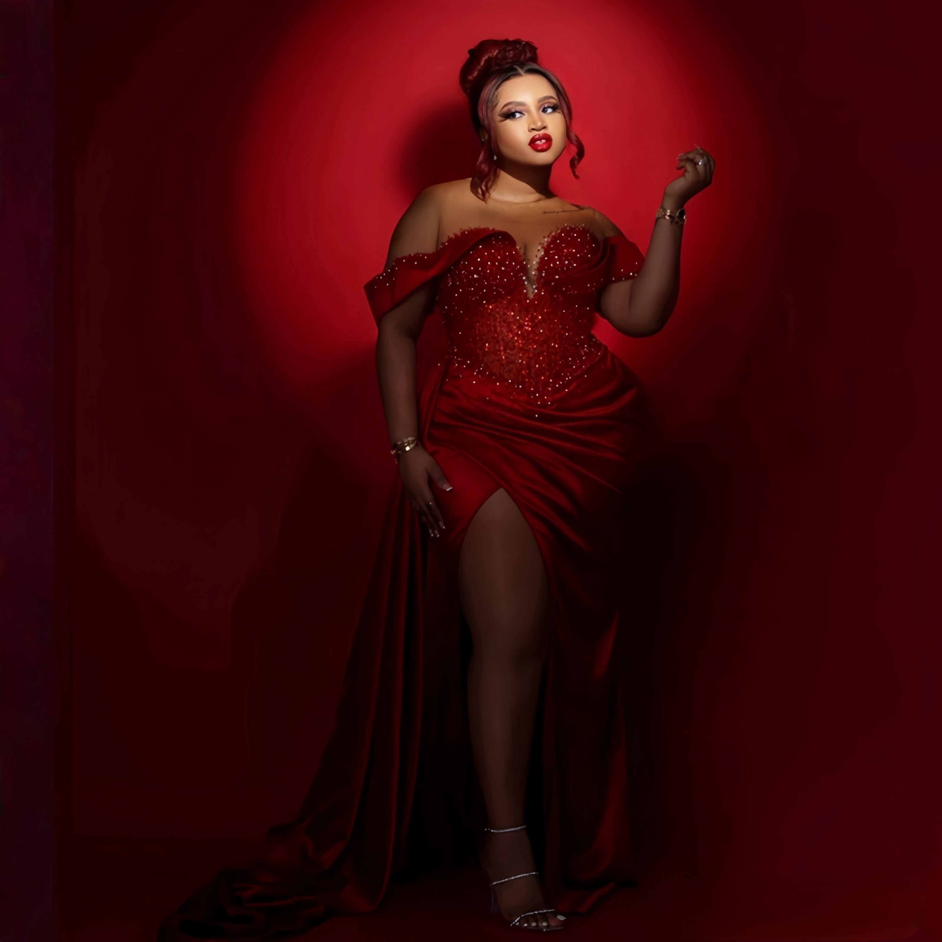 2025 Plus Size Aso Ebi Prom Dresses For Special Ocns Sheer Neck Evening Formal Dress High Split Beaded Sequined Lace Birthday Gowns Vestido De Sorrie 