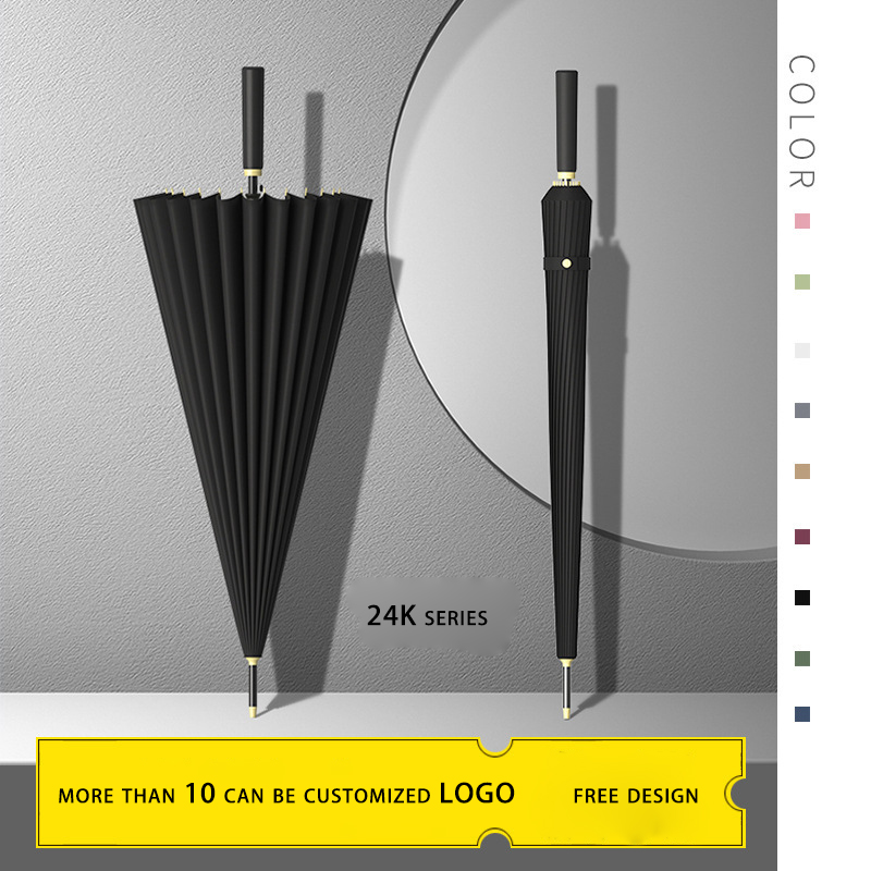 Durable Long Handle Auto Open Straight Rod Umbrella - Customizable Print for Advertising Use