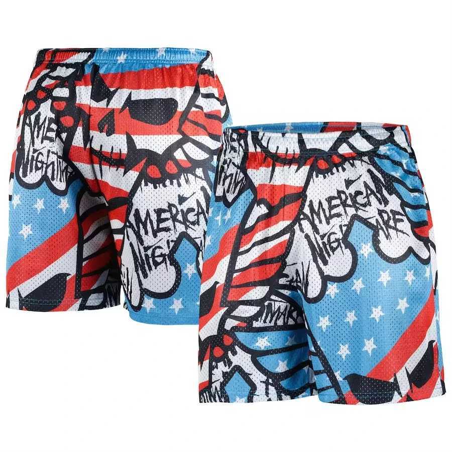2024 New Mens Black Red The Bloodline Retro Shorts Shawn Michaels 1997 Survivor Series Retro Summer Sport Oversized ShortsXJ250114