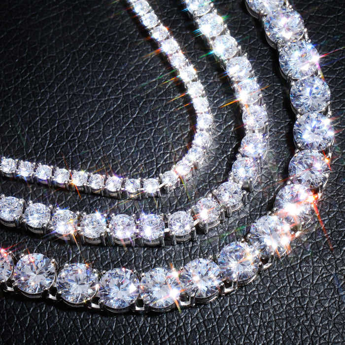 Factory wholesale Wholesale Price Hip Hop 925 Sterling Silver 3mm 4mm 5mm 6mm VVS D Color Moissanites Diamond Moissanite Tennis Chains