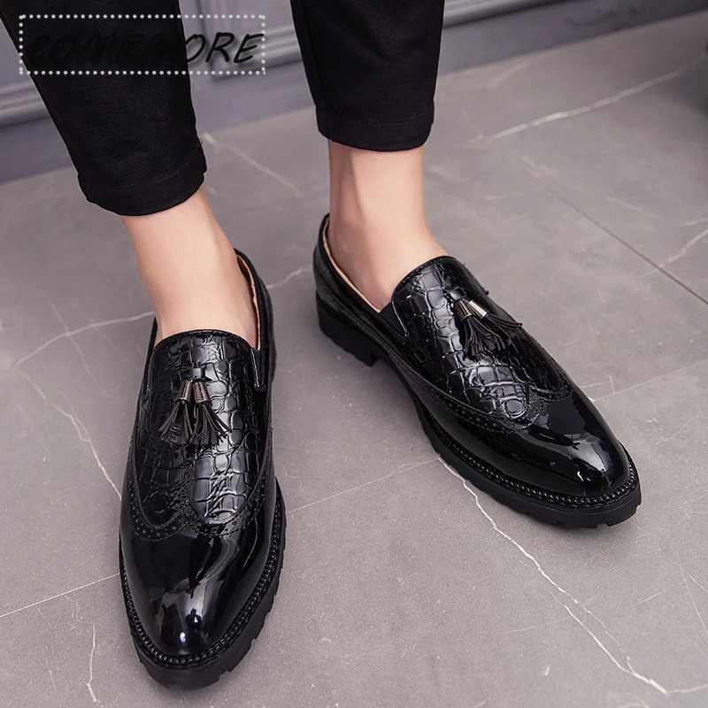 Fi British Style Office Shoes for Men Casual Shoes Breathable Leather Loafers Pointed Driving Comfortable SlipXJ250113