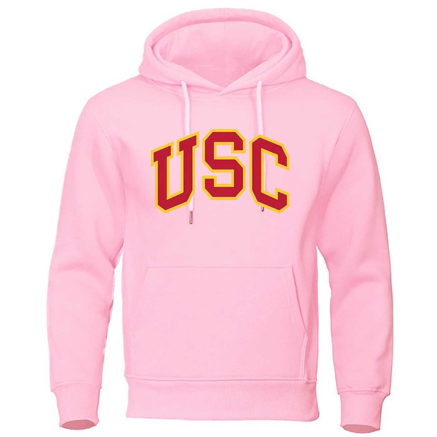 Men's Hoodies Sweatshirts Newly popular loose retro mens hoodie autumn and winter casual mens sleeping hoodie with letters USC printed J250111