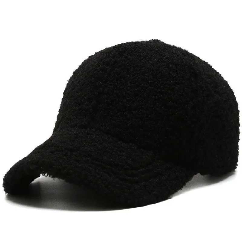 Big Head Solid Artificial Cashmere Baseball C Womens Winter Hat Warm C Plush Baseball C Outdoor Dad Hat W250113