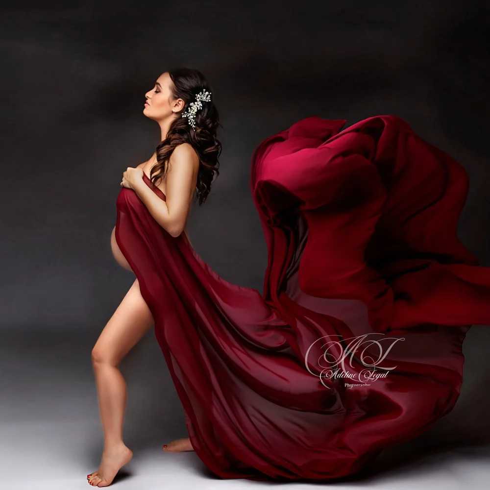 Sexy maternity dress chiffon fabric photography props maternity accessories see through fabric shooting model W250113