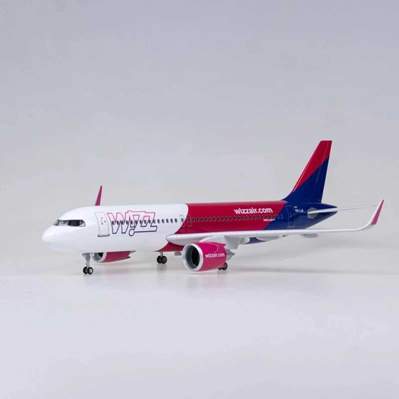 1/80 Scale 47cm 320 Aircraft A320 NEO Wizz Air Airlines Light Model with Landing Gear and Lights Resin Die-cast Aircraft Mode X2501141