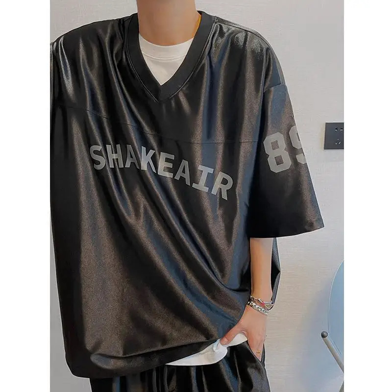 Glossy Pockets Mens Shorts Outdoor Fitness Male Plus Size Casual Sports Basketball Bottoms 250109