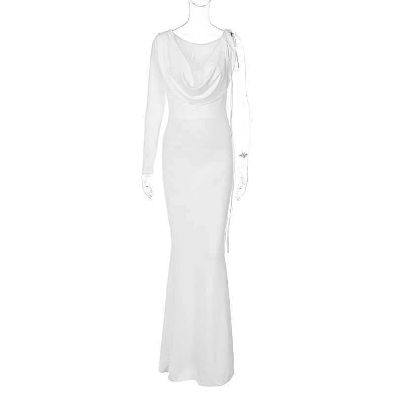 Pregnant womens fashionable and sexy V-neck half sleeved tight fitting dress - single shoulder solid color sliding design W250113