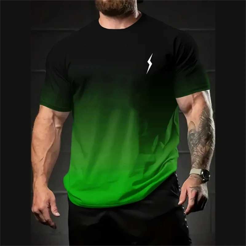 New summer minimalist style printed mens short sleeved T-shirt creative casual street shirt retro trend O-neck casual loose top W250114