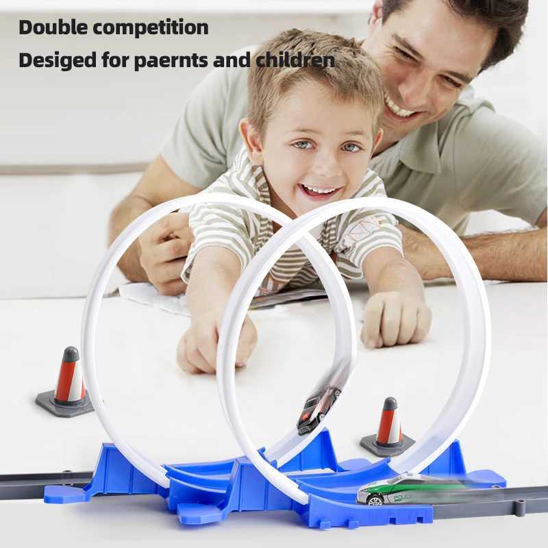 Car Toys For Kids Double Wheels Assembling Racing Track Catapult Toy Vehicle Model Boy Kid Gift Christmas Gift Children Toy X2501141