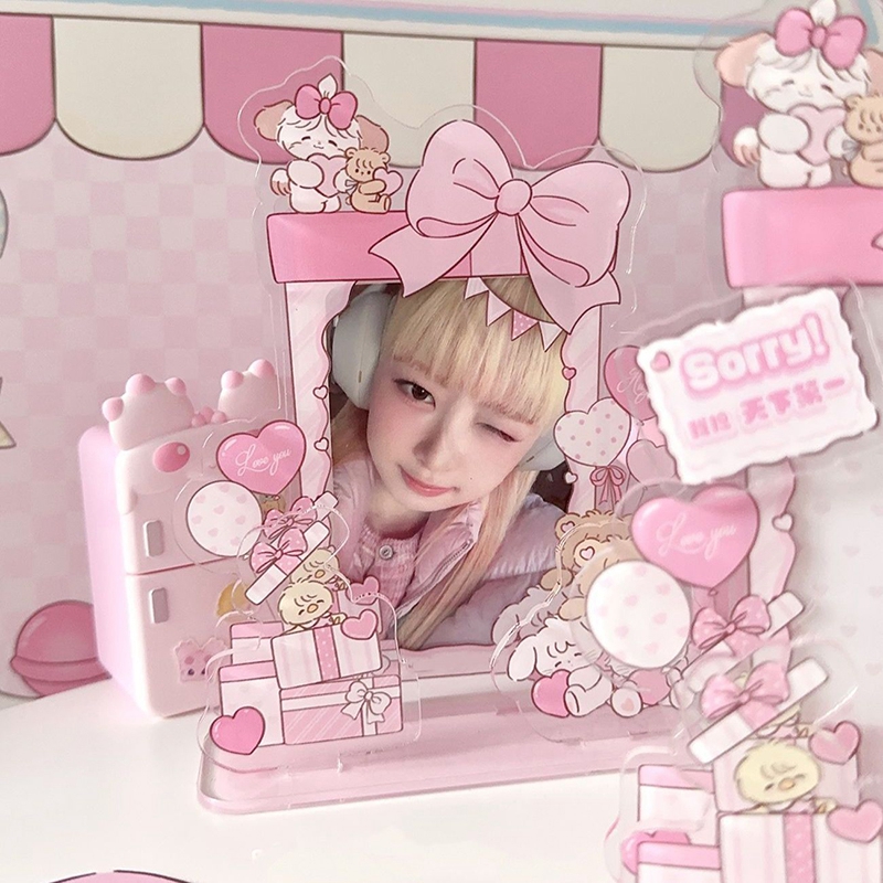 Acrylic Photocard Holder Kpop Photo Idol Display Frame Creative Picture Card Protective Case Room Desktop Decor H260306