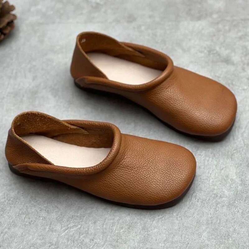 Flats Women Loafers Designer Leather Casual Autumn Soft Oxford Shoes 2024 New Trend Walking Cozy Chaussures Femme