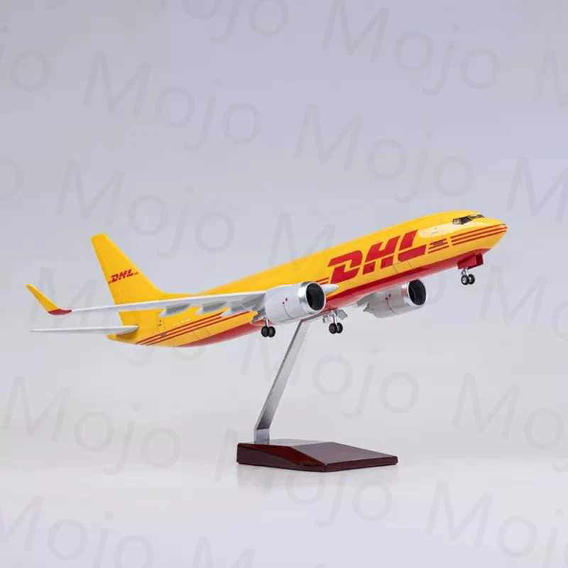 1 85 Scale 47cm 737 Large Model Airplane DHL Boeing B737 Plane Models Diecast Airplanes with LED Light For Collection or Gift X2501141