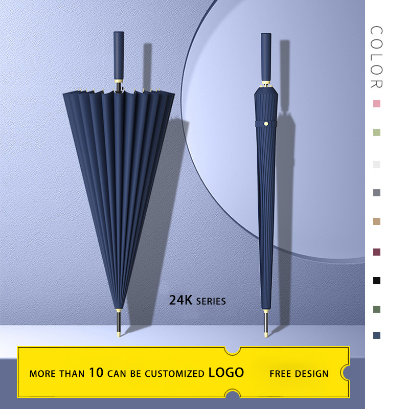 Durable Long Handle Auto Open Straight Rod Umbrella - Customizable Print for Advertising Use