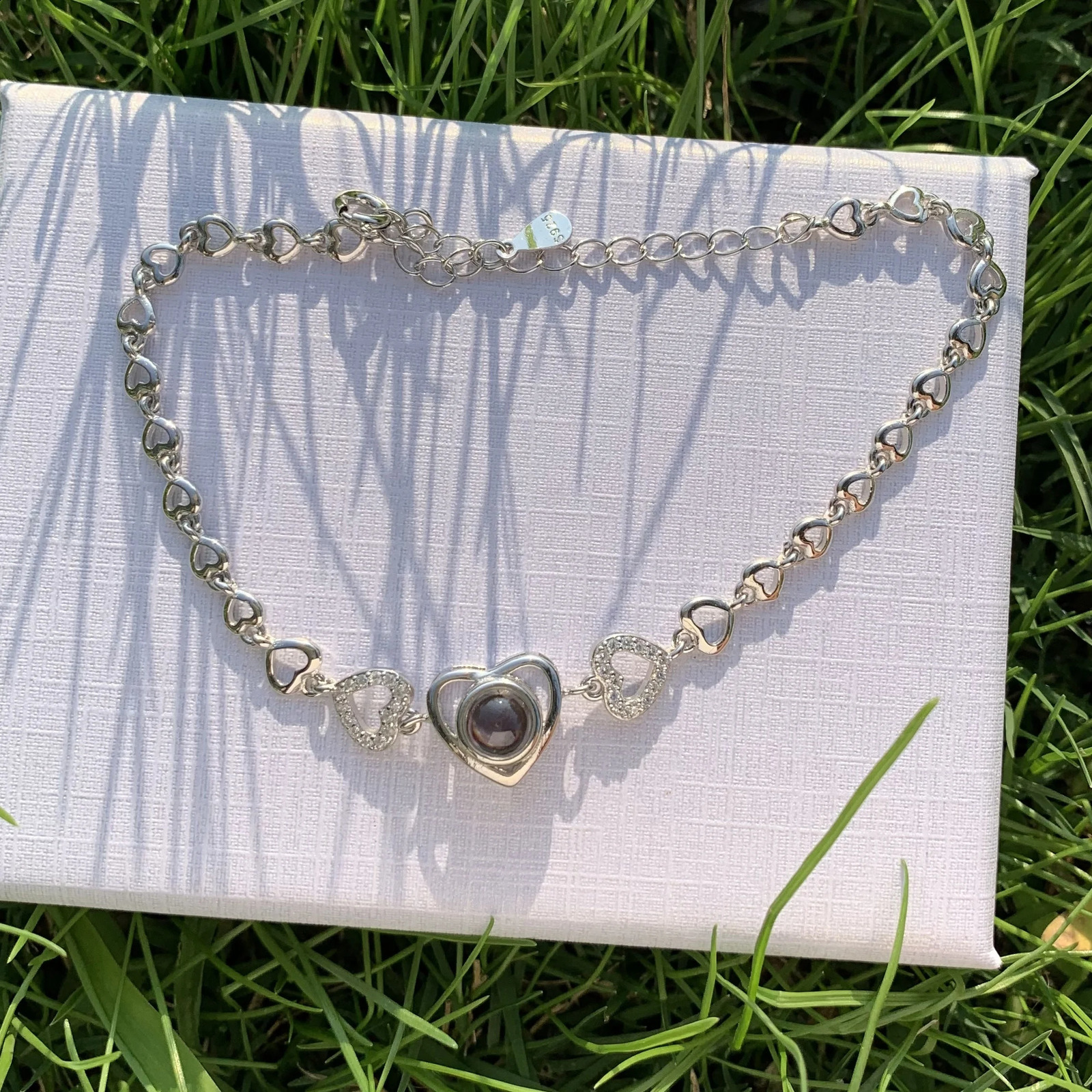 Hearts Bracelet Personalized Projection Po Bracelets Bracelet-Projection Memorial Custom Image Jewelry Women Christmas Gift 250107