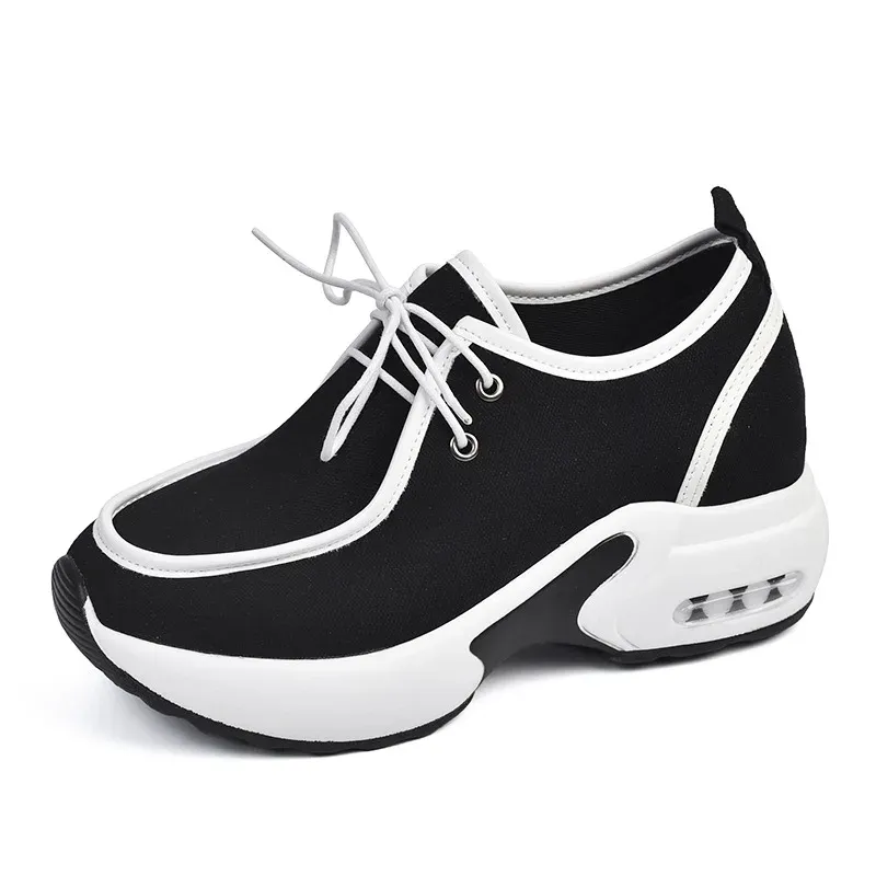 2025 New Platform Leopard Print Elevated Solid Casual Sports Shoes for Women Fashion Breathable Sneaker atos De Mujer