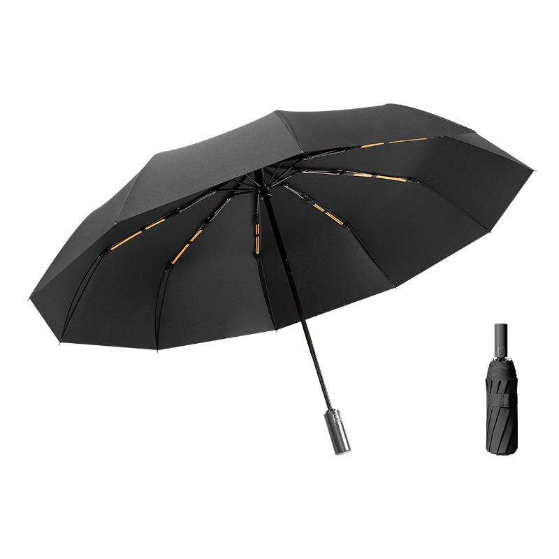 Triple-Fold Automatic Sunscreen Umbrella - Dual Layer, UV Protective, Suitable for Ads
