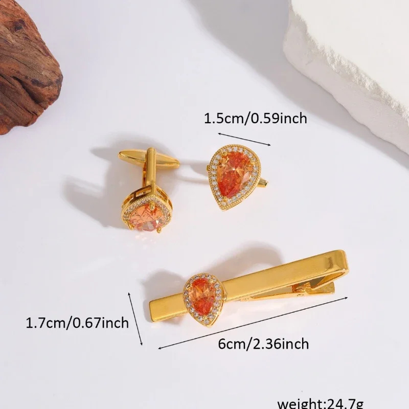 water drop zircon cufflinks jewelry mens and womens French shirt crystal rhinestone cufflinks wedding accessories gifts 250110