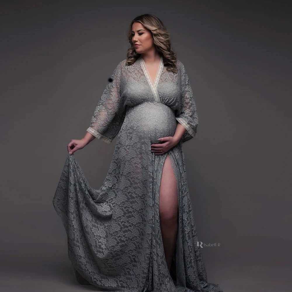 Lace Bohemian maternity photography dress sexy V-neck chiffon maternity shower dress maternity photography dress W250113