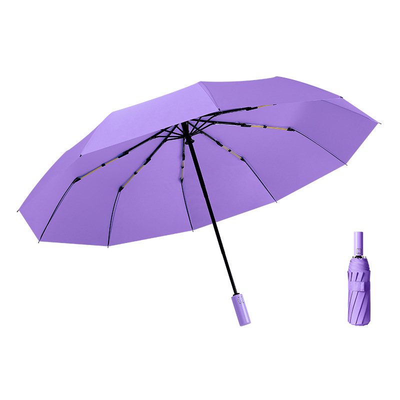 Triple-Fold Automatic Sunscreen Umbrella - Dual Layer, UV Protective, Suitable for Ads