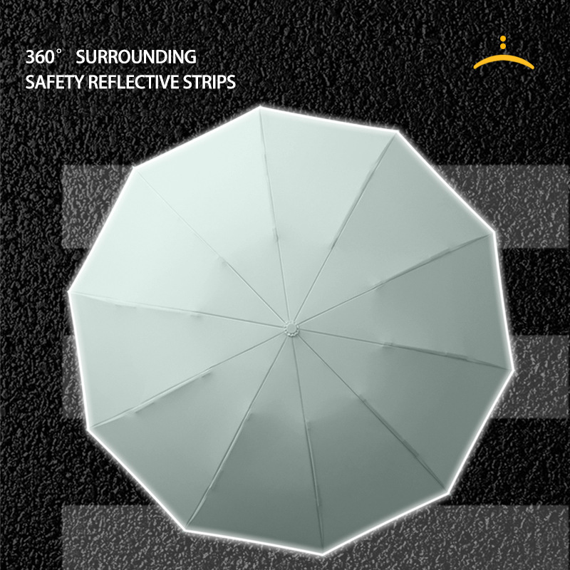 Business Umbrella with Safety Features - Automatic Operation, Reflective Strip, Multipurpose Use, Ideal Promotional Gift