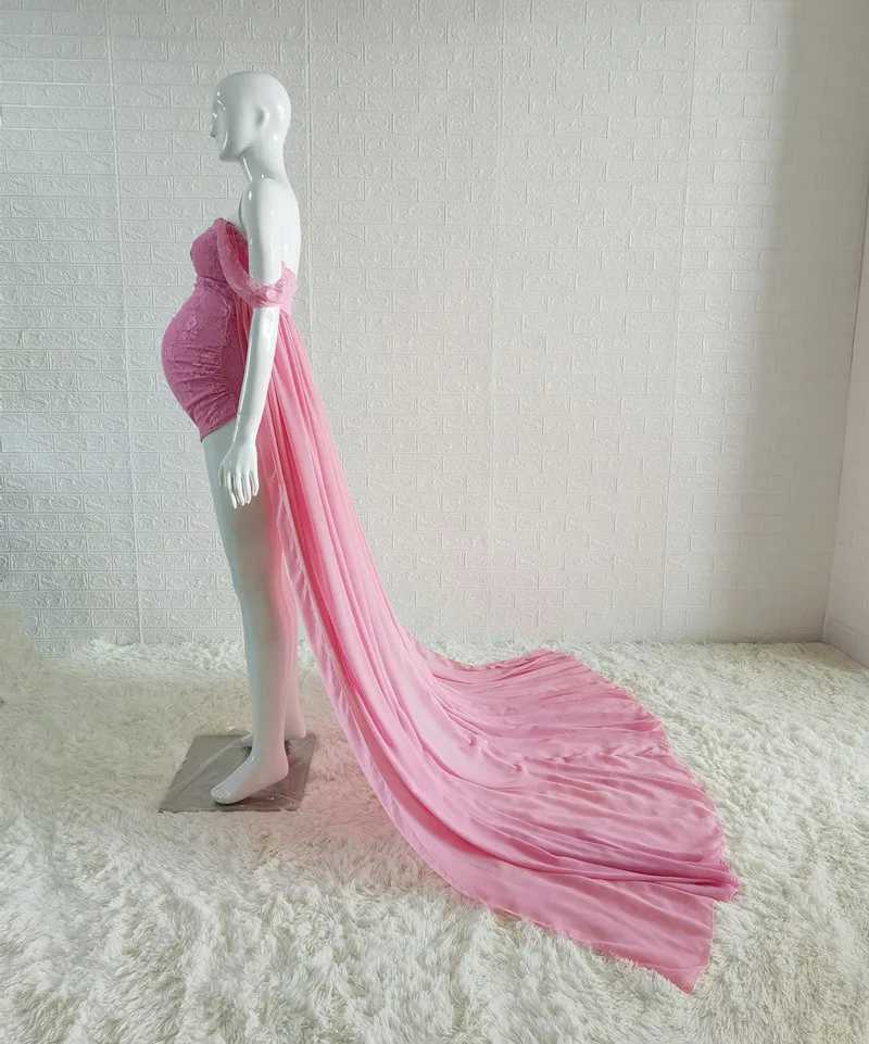 Pregnant womens photography props V-neck sleeveless lace jumpsuit long skirt womens clothing model pregnant womens fashionable body W250113