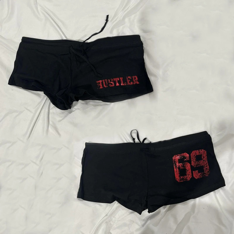 Harajuku Letter Print High street Casual Y2K Shorts Punk Fashion Pants Hiphop Vintage Grunge Goth Streetwear Sexy Half pants EMO 250107