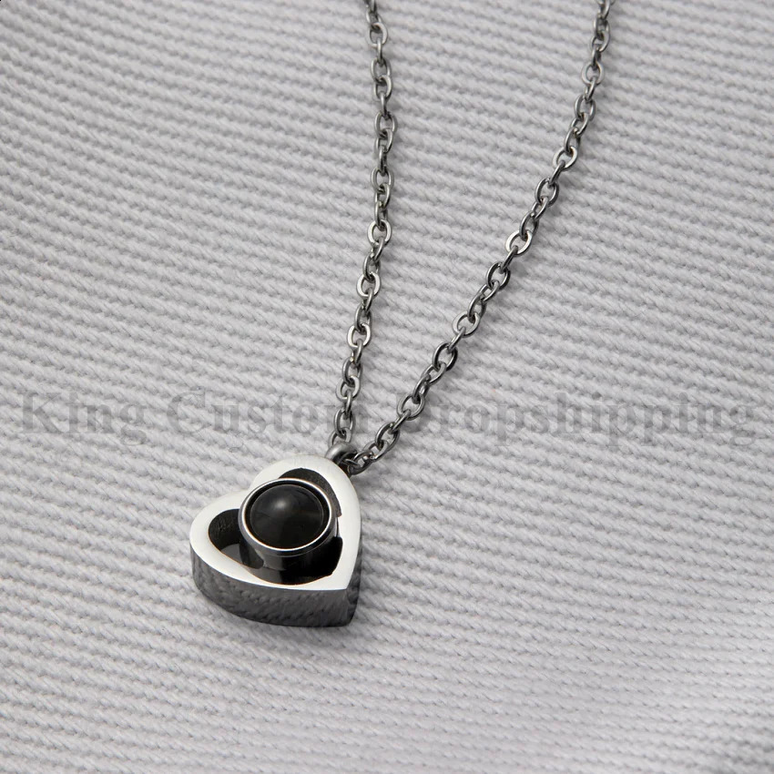 Non-Oxidation Customized Projection Heart Necklace Steel Durable Jewelry Birthday Christma Day Memory gift for Lovers and Family 250107