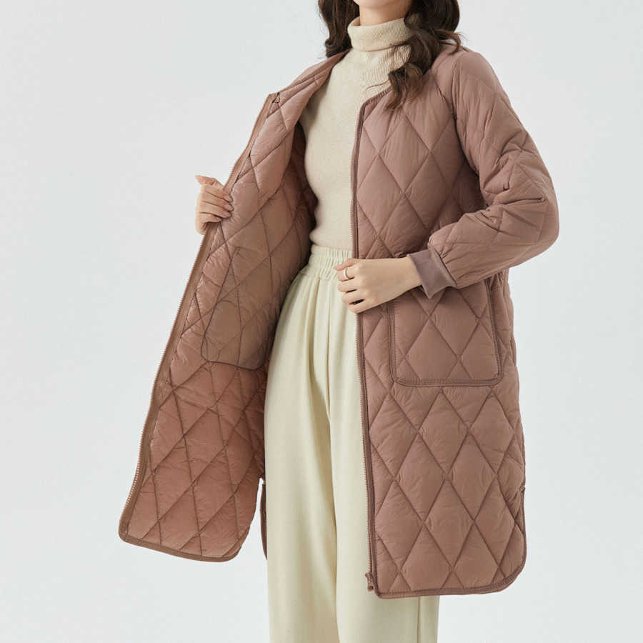 Womens Thick Warm Long Sleeve with Cotton Clip Womens Home Long Clothing Cotton Coat with Plush One Piece Sleeve with Hair 2401 Women Jackets Coat Wom