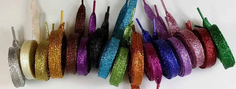 Shiny Glitter Gold and Silver Colorful Bright Shoelaces 16 Colors 110 cm Sneaker Sport Shoes Laces Bootlaces Shoe laces Strings 250114