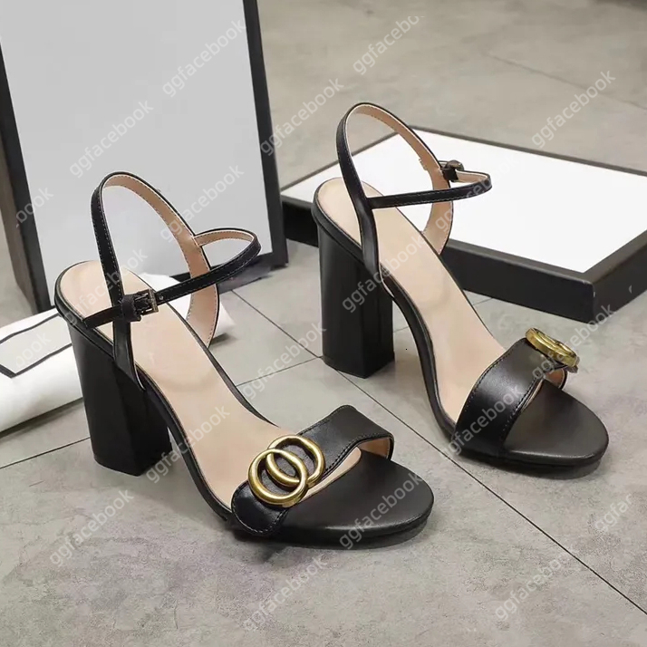 Designer Women Classic Sandals Leather Shoes Party Fashion Double Buckle Summer Sexy Slippers Party Wedding dress High Heels platform 10cm /7cm/5cm 02